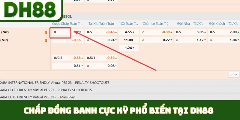 Chấp đồng banh cực kỳ phổ biến tại DH88