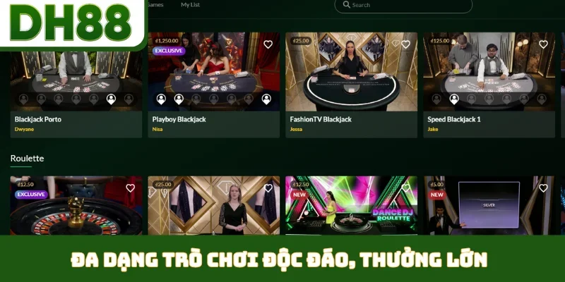 Đa dạng trò chơi độc đáo, thưởng lớn