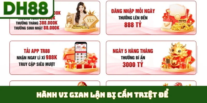 Hành vi gian lận bị cấm triệt để