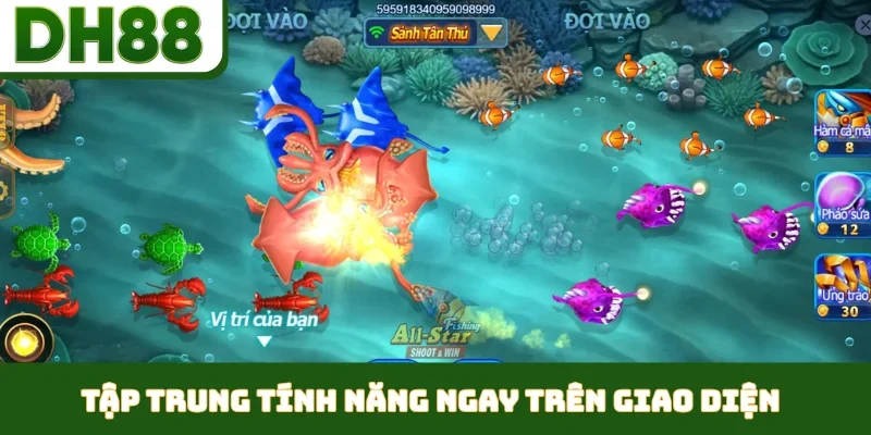 Tập trung tính năng ngay trên giao diện