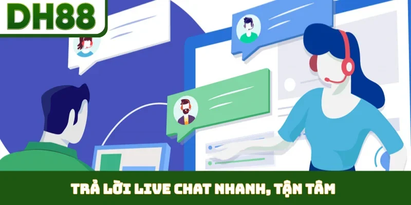 Trả lời live chat nhanh, tận tâm